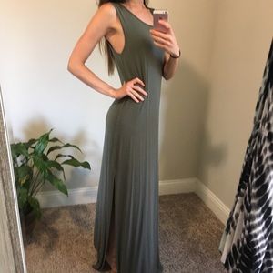 Olive Green Maxi Dress - S